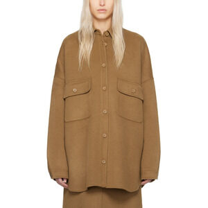 The Frankie Shop 'Dallas' Brown Dropped Shoulders Shirt Size M